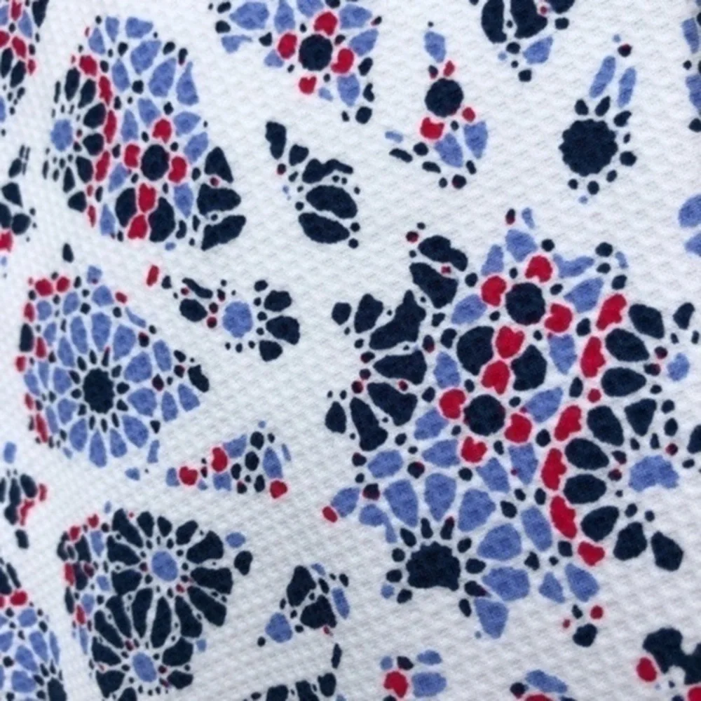 CeCe Mosaic NWT Cutout White Blue Fit & Flare Dress 👗
